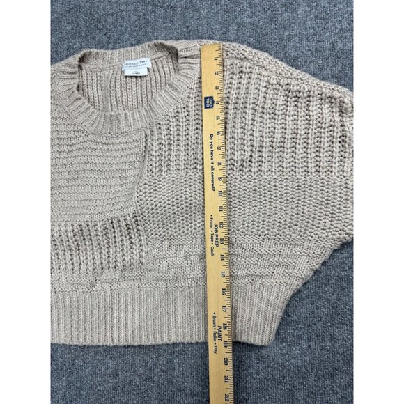 Ciaopanic Typy Sweater Women's One Size Beige Pullover Mixed Chunky Knit Crop - Picture 4 of 8